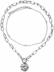 Camerazar Dámsky náhrdelník s perlovou retiazkou, bižutérny kov, dĺžka 36 cm + predĺženie 6 cm