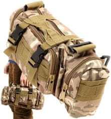 Camerazar Vojenská taška Tactical Kidney, farba Moro, polyester 600D, 30x8x18 cm