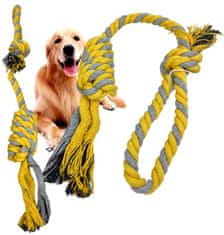 Camerazar Silná bavlnená hračka pre psy - preťahovacie lano, viacfarebné, dĺžka 40 cm