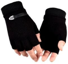 Camerazar Pánske zimné športové rukavice na šoférovanie, čierne, kvalitná syntetická koža, 18,5 cm