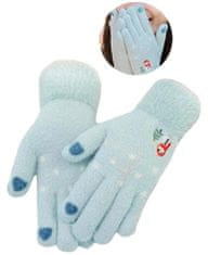 Camerazar Dámske zimné rukavice s vianočnou výšivkou, zelené/mätové, 100% akrylová priadza, univerzálna veľkosť
