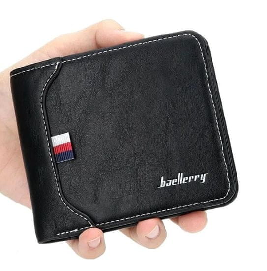 Camerazar Pánska peňaženka z ekologickej umelej kože, čierna, malá a elegantná s mnohými priehradkami