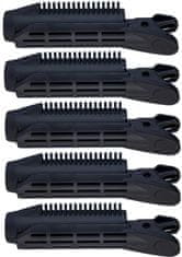 For Fun & Home Válec s klipsom na zdvíhanie vlasov od korienkov, 5 ks, čierny, plastový, 2,5 cm x 10,5 cm