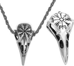 Camerazar Pánsky náhrdelník s amuletom lebky, striebro, chirurgická oceľ, dĺžka 60 cm