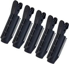 For Fun & Home Válec s klipsom na zdvíhanie vlasov od korienkov, 5 ks, čierny, plastový, 2,5 cm x 10,5 cm