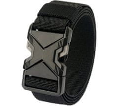 Camerazar Unisex vojenský taktický opasok SURVIVAL, čierny, polypropylénový nylon, 36 mm x 0,2 cm x 126 cm