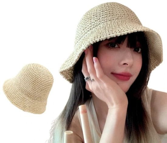 Camerazar Dámsky slamený plážový klobúk FISHER BUCKET HAT, svetlá slama, univerzálna veľkosť 56-58 cm