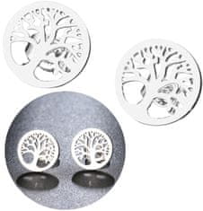 For Fun & Home Elegantné náušnice z chirurgickej ocele 316L, dizajn stromu šťastia, veľkosť 1,2 cm