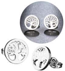 For Fun & Home Elegantné náušnice z chirurgickej ocele 316L, dizajn stromu šťastia, veľkosť 1,2 cm