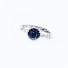 Flor de Cristal Strieborný prsteň Blue Velvet