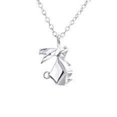 Flor de Cristal Strieborný náhrdelník s origami králikom