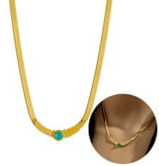 For Fun & Home Zlatý náhrdelník z chirurgickej ocele s krídlovým očkom, dĺžka 40 cm + 5 cm predĺženie, pokovovaný 18-karátovým zlatom