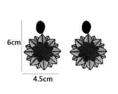 For Fun & Home Dámske náušnice čierne kvety geometrické kruhy