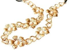 For Fun & Home Kovová spona do vlasov s kvetinovým motívom, zlatá, univerzálna veľkosť, dĺžka 40-45 cm
