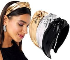 For Fun & Home Elegantný dámsky turban do vlasov so širokým uzlom, 16 cm, plast, 3,5 cm