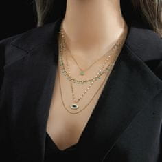 For Fun & Home Elegantný náhrdelník s egyptským motívom, zlato, chirurgická oceľ 316L, sada 4 kusov