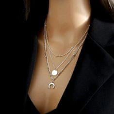 For Fun & Home Strieborný náhrdelník z chirurgickej ocele s trojitou retiazkou