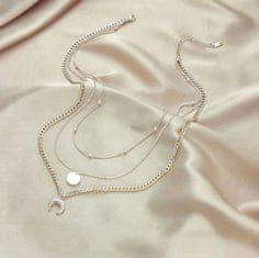For Fun & Home Strieborný náhrdelník z chirurgickej ocele s trojitou retiazkou