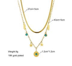 For Fun & Home Vintage dvojitý náhrdelník v zlatej farbe z chirurgickej ocele