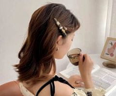 For Fun & Home Veľká sada 5 zlatých sponiek do vlasov, kovový materiál, dĺžka 7,5-4 cm