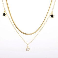 For Fun & Home Dlhý náhrdelník z 18K chirurgickej ocele s hviezdičkami, antialergický, dĺžka 48 cm