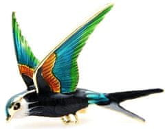 For Fun & Home Elegantná brošňa s farebným vtákom, šperková zliatina, 5x4 cm - Varianta 1