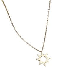 For Fun & Home Elegantný zlatý náhrdelník z chirurgickej ocele s príveskom slnka, dĺžka 45 cm