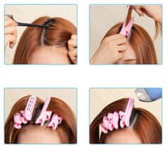 For Fun & Home Roller s klipom na vlasy, ružový, plastový, 2,5 cm x 10,5 cm - sada 5 kusov