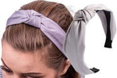 For Fun & Home Elegantná saténová čelenka do vlasov s uzlom, šírka 3,5 cm, univerzálna veľkosť