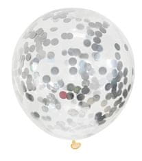 Camerazar Sada 10 strieborných balónov na piate narodeniny - latexové a fóliové, veľkosť 81 cm, 45 cm a max. 25 cm