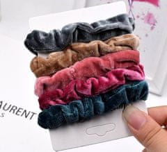 For Fun & Home Elastické gumičky do vlasov 5ks, šírka 10 cm, rôzne farby