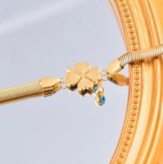 For Fun & Home Elegantný zlatý náramok Viper z chirurgickej ocele 316L, dĺžka 17 cm + 5 cm predĺženie, šírka prívesku 1,5 cm
