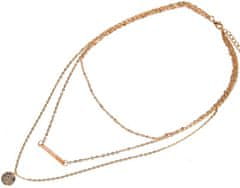 Camerazar Dámsky náhrdelník COIN s jemnou retiazkou, zlatá farba, dĺžka 29 cm + 5 cm predĺženie