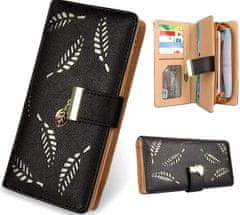 Camerazar Elegantná dámska peňaženka na zips, čierno-zlatá, z ekologickej umelej kože, 18,5x9,5x3 cm