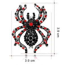 For Fun & Home Strieborná brošňa pavúk zdobená zirkónmi, veľkosť 3,9 cm * 3 cm, šperková zliatina
