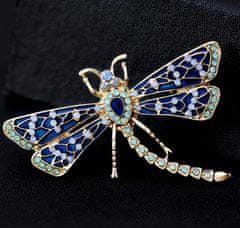 For Fun & Home Elegantná brošňa so zirkónmi, farebná, šperková zliatina, 4,1 cm x 5,9 cm