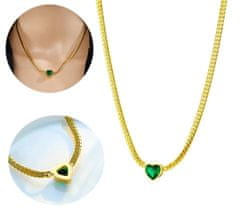 For Fun & Home Srdiečkový náhrdelník z pozlátenej chirurgickej ocele, dĺžka 41 cm + 5,5 cm predĺženie, veľkosť srdca: 1,2 x 1,2 cm