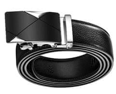 Camerazar Automatický opasok z čiernej kvalitnej syntetickej kože, šírka 3,5 mm, dĺžka 125 cm