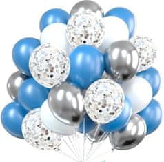 Camerazar Sada 30 modrých konfetových balónov, latex, priemer 25 cm