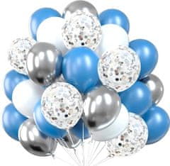 Camerazar Sada 30 modrých konfetových balónov, latex, priemer 25 cm