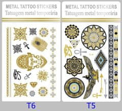 Camerazar Metalické tetovanie Flash v zlatej a striebornej farbe, 19,5 cm x 14,5 cm