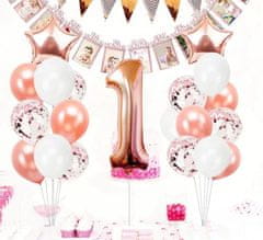 Camerazar Sada 10 ružových latexových a fóliových narodeninových balónov rôznych tvarov a veľkostí, max. 81 cm