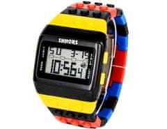 Camerazar Digitálne hodinky Jelly Watch s podsvietením, farebné, silikónový náramok, 23 cm