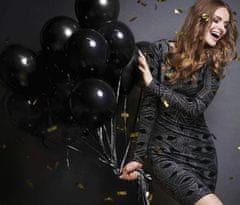 Camerazar Sada 50 čiernych latexových balónov, 30 cm, na narodeninovú alebo svadobnú oslavu