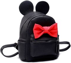 Camerazar Dámsky malý batoh Minnie Mouse, červená ekokoža, 22x17x9 cm