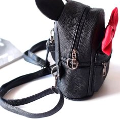 Camerazar Dámsky malý batoh Minnie Mouse, červená ekokoža, 22x17x9 cm