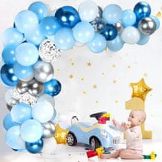 Camerazar Sada 60 modrých konfetových balónov, latex, priemer 25 cm, na narodeniny a svadby