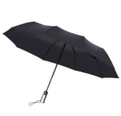 Camerazar Automatický skladací dáždnik Parasol Black Elegantný, čierny, s UV ochranou, 114 cm