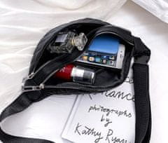Camerazar Veľká dámska prešívaná taška z mäkkej ekologickej umelej kože, strieborné kovanie, 30x15 cm