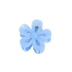 Flor de Cristal Flamenco Mystique Blue XL kvetinová spona do vlasov, 6,5 x 7 cm, kov a plast bez niklu a chrómu